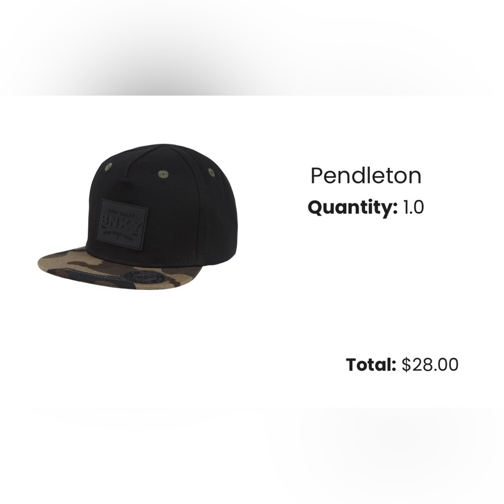 Binky Bro Baby Black Snapback Hat with Camo Brim
